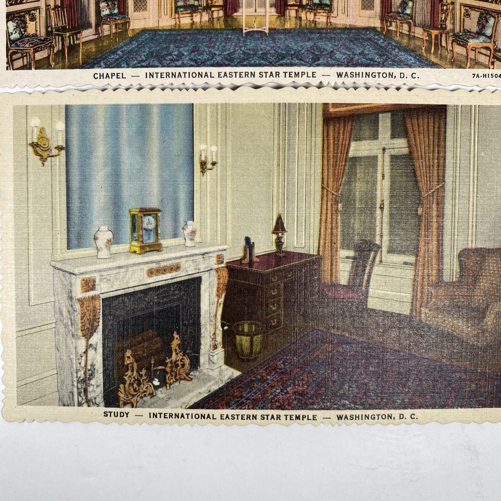 International Eastern Star Temple Postcard Lot 6 Unposted Study Treasure Room - Picture 5 of 8